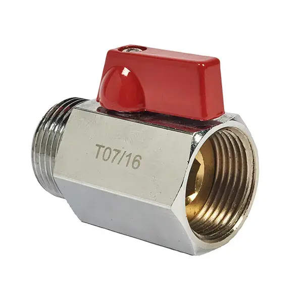Válvula esfera mini pn-16 m-h con llave roja