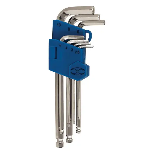 Jgo de 7 llaves allen extralargas milimétricas c/organizador