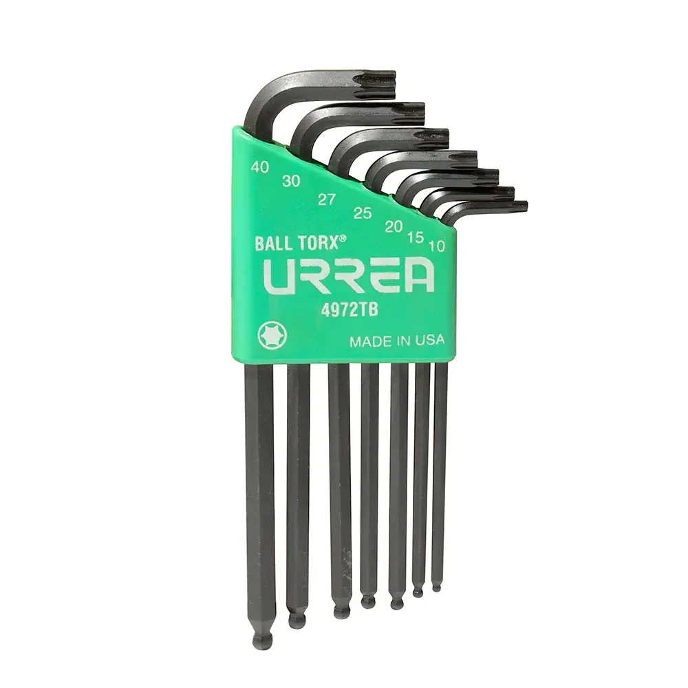 Juego de 7 Llaves Allen "L" Torx Punta de Bola Urrea 4972TB