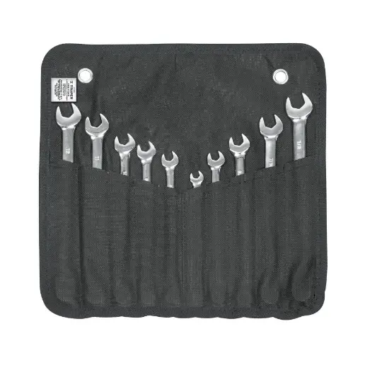 Juego de llaves combinadas, 10 piezas, pulidas en estuche