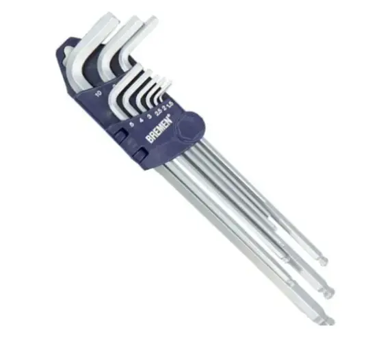 Llaves Allen Cardanicas Extra Largas Bremen 9 Piezas