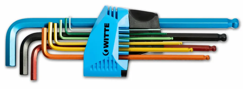 Witte-45035-juego de 9 llaves allen largas con bola de colores