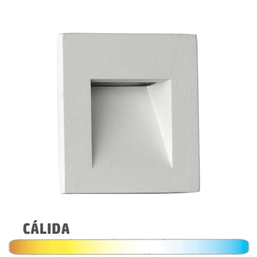 Aplique para Espejo Ilumina Escalones Cuadrado Blanco 3W IP65 con Caja