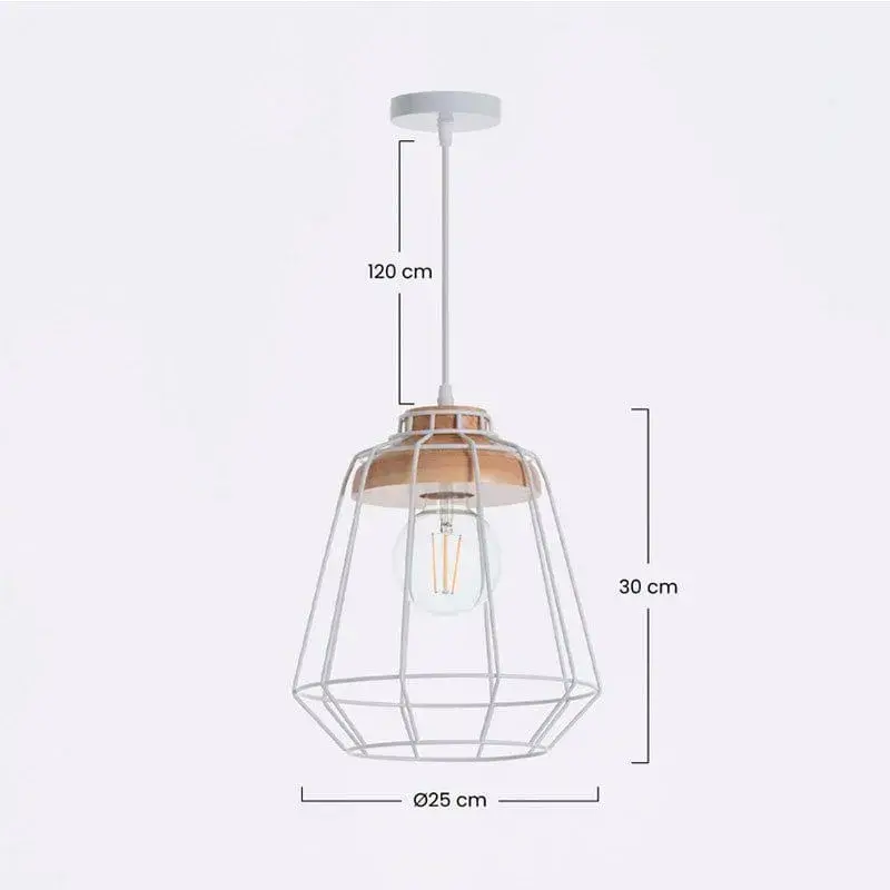 Aplique para Espejo Lámpara de techo Lubliniec 7hSevenOn Deco E27 blanco/natural Ø25x30 cm