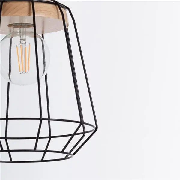 Lámpara de techo Lubliniec 7hSevenOn Deco negro/natural 25x25x30 cm | Ajuste de Ángulo |