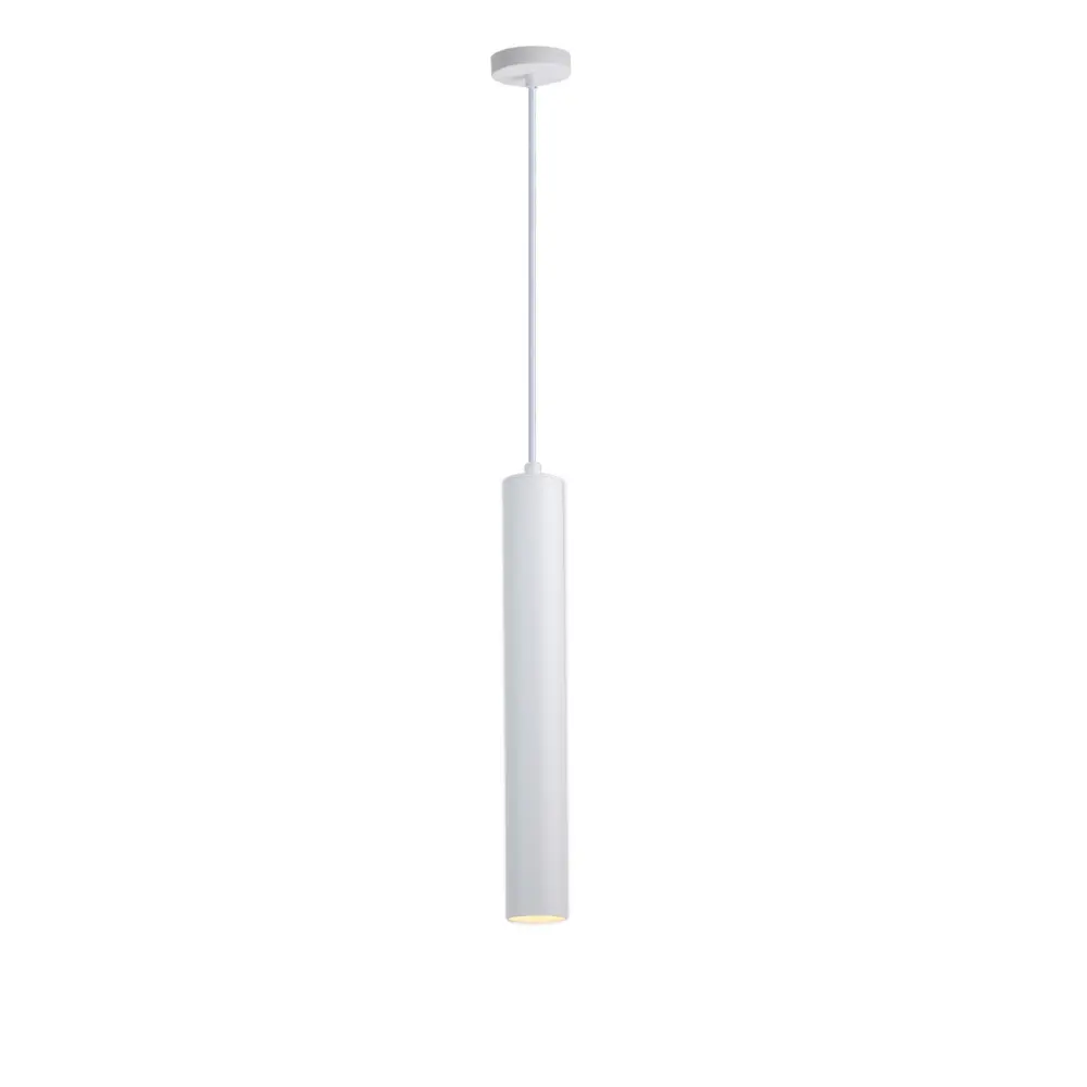 Lámpara coLGante blanco tubo minimalista gu10, 40cm ajustable para Comedor y Sala de Estar