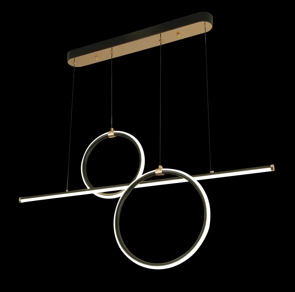 Lámpara de Techo Moderna Lámpara colgante Vitali Tecnohome negro y laton con luz led ajustable