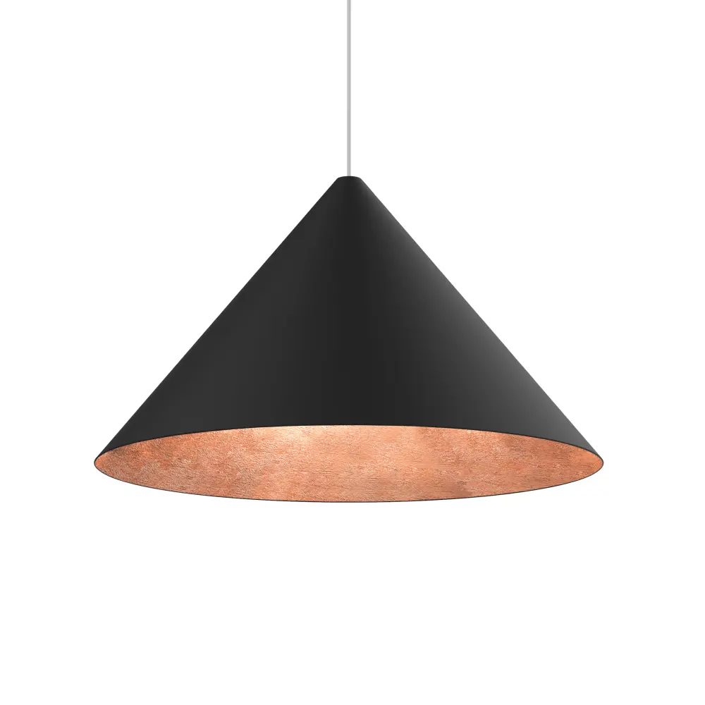 Lámpara de Techo para Cocina Pinocchio lámpara pendiente, 1x E27, max 42w, negro/hoja de cobre, d.50cm