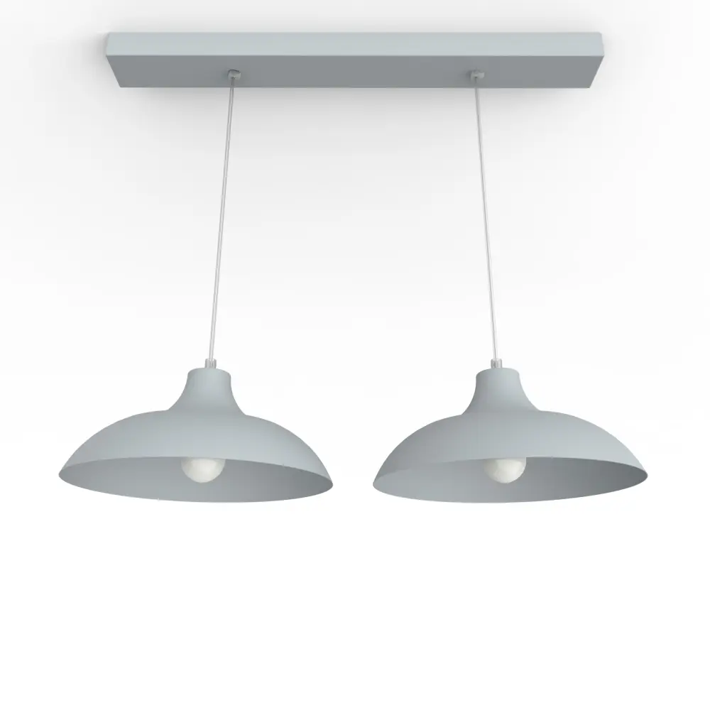Luminaria de Techo para Baño Parigina lámpara pendiente binario, 2x E27, max 42w, gris, d.30cm l.70cm