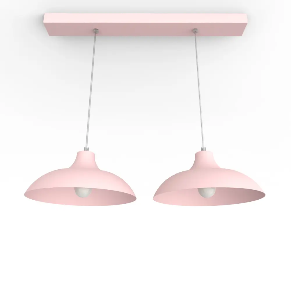 Parigina lámpara pendiente binario, 2x E27, max 42w, rosado, d.30cm l.70cm para Pasillos y Recibidores