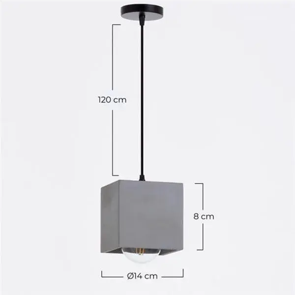 Luminaria Colgante Moderna Lámpara de techo Legnica 7hSevenOn Deco gris 14x14 cm