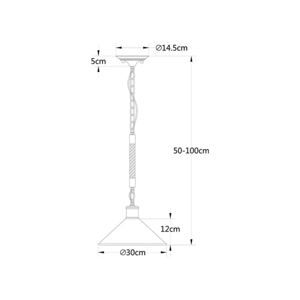 Luminaria de Techo para Baño Lámpara de techo Soga Lumit 40W altura regulable negro/natural