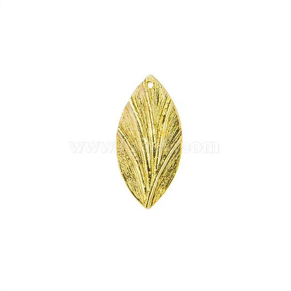 Dije Chapa Hoja 36x18mm Dorado