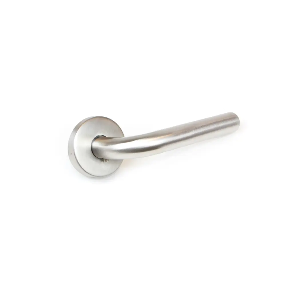 Manivelas para puertas de interior en forma de l con roseta d.53 Emuca