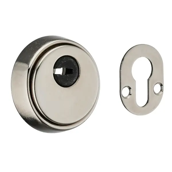 Escudo cerrado níquel satinado