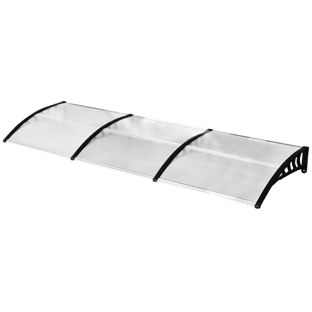 Tejadillo de protección plástico pp, polipropileno y aluminio transparente Outsunny