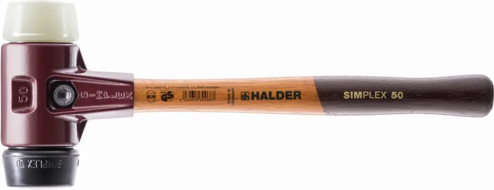 Halder-3028.040-maza de goma + nailon simplex ø 40 mm