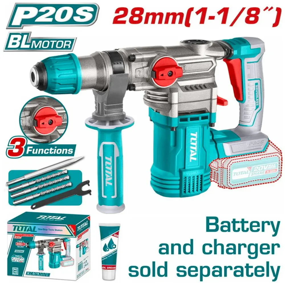 Marteau Perforateur Sans Fil 20V P20S Moteur Brushless SDS Plus 3 En 1
