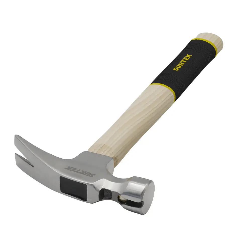 Martillo de uñ recta pulido con mango de madera, 20 oz Surtek