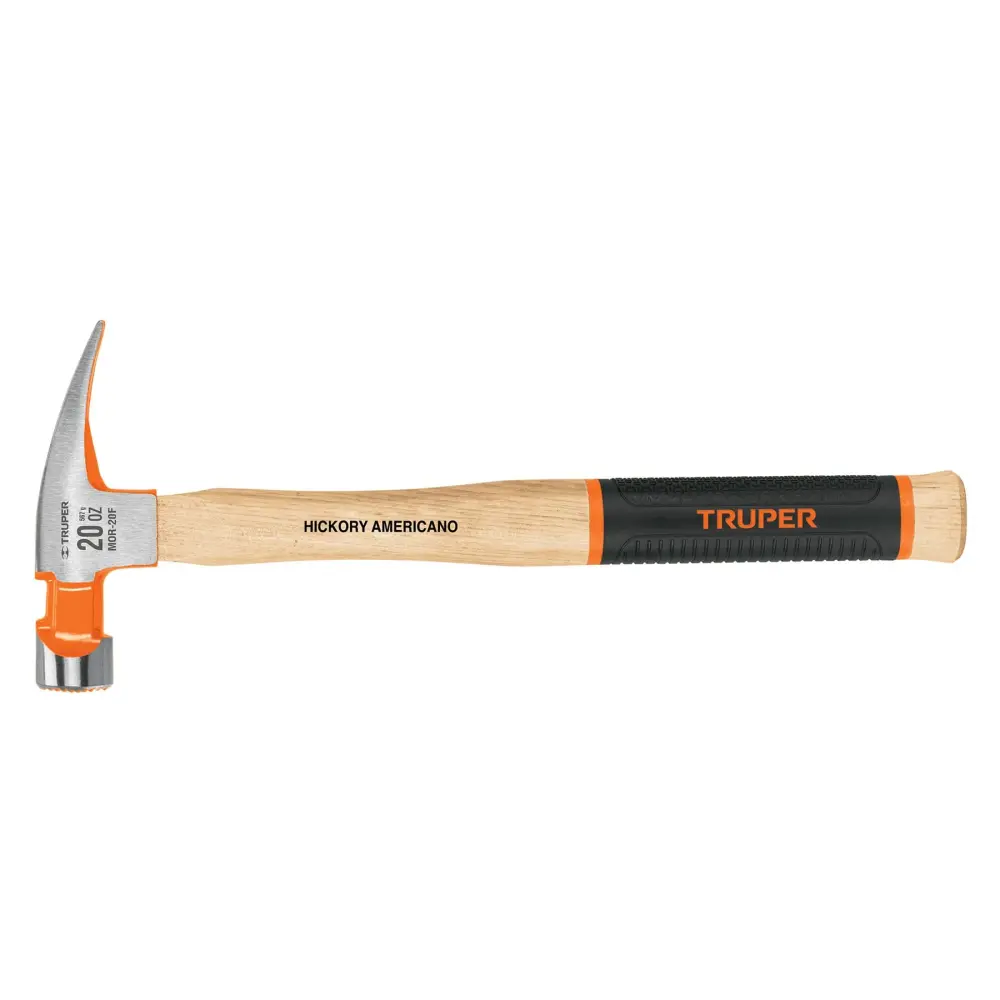 Multifunción Martillo pulido uñ recta 20 oz, boca fresada, mango hickory