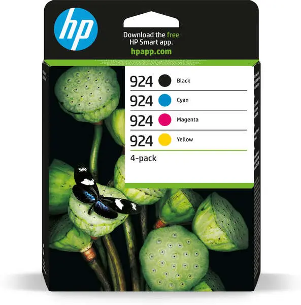 HP 924 Pack de 4 Cartuchos de Tinta Originales - 6C3Z1NE