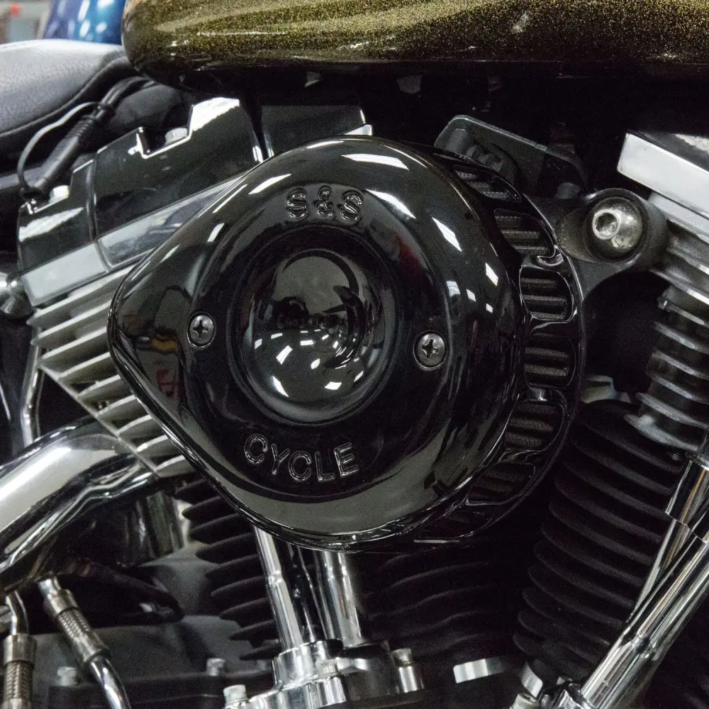 S&S Black Mini Teardrop Stealth Air Cleaner Kit Harley-Davidson Twin Cam FBW