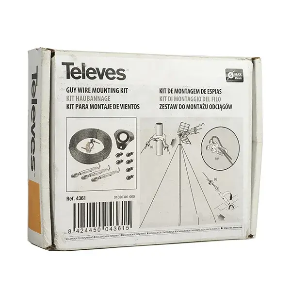 Kit montaje de vientos para mástil ø45mm televes