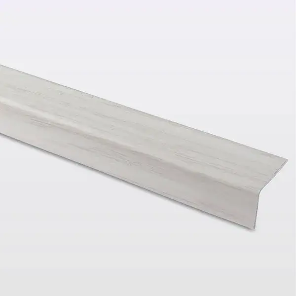 Perfil para escalón de aluminio efecto madera blanco goodhome 180 x 3,5 x 2,5 cm
