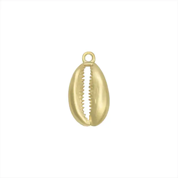 Dije Chapa Concha 17x9mm Dorado Satinado