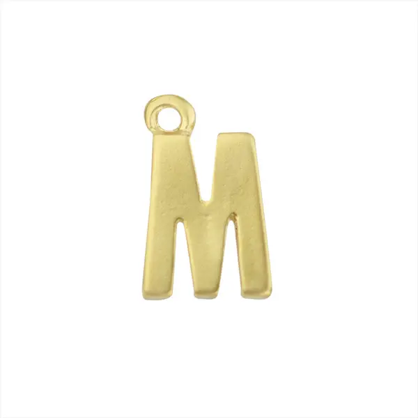 Dije Chapa Inicial M 14.5x9mm Dorado Satinado