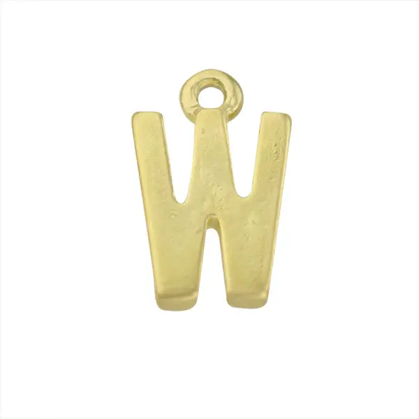 Dije Chapa Inicial W 15x9.5mm Dorado Satinado