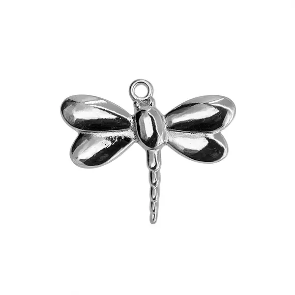 Dije Chapa Libelula 25x30mm Niquel