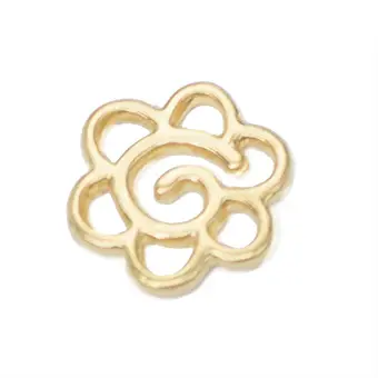 Dije Chapa Naturaleza Flor 13x14mm Dorado