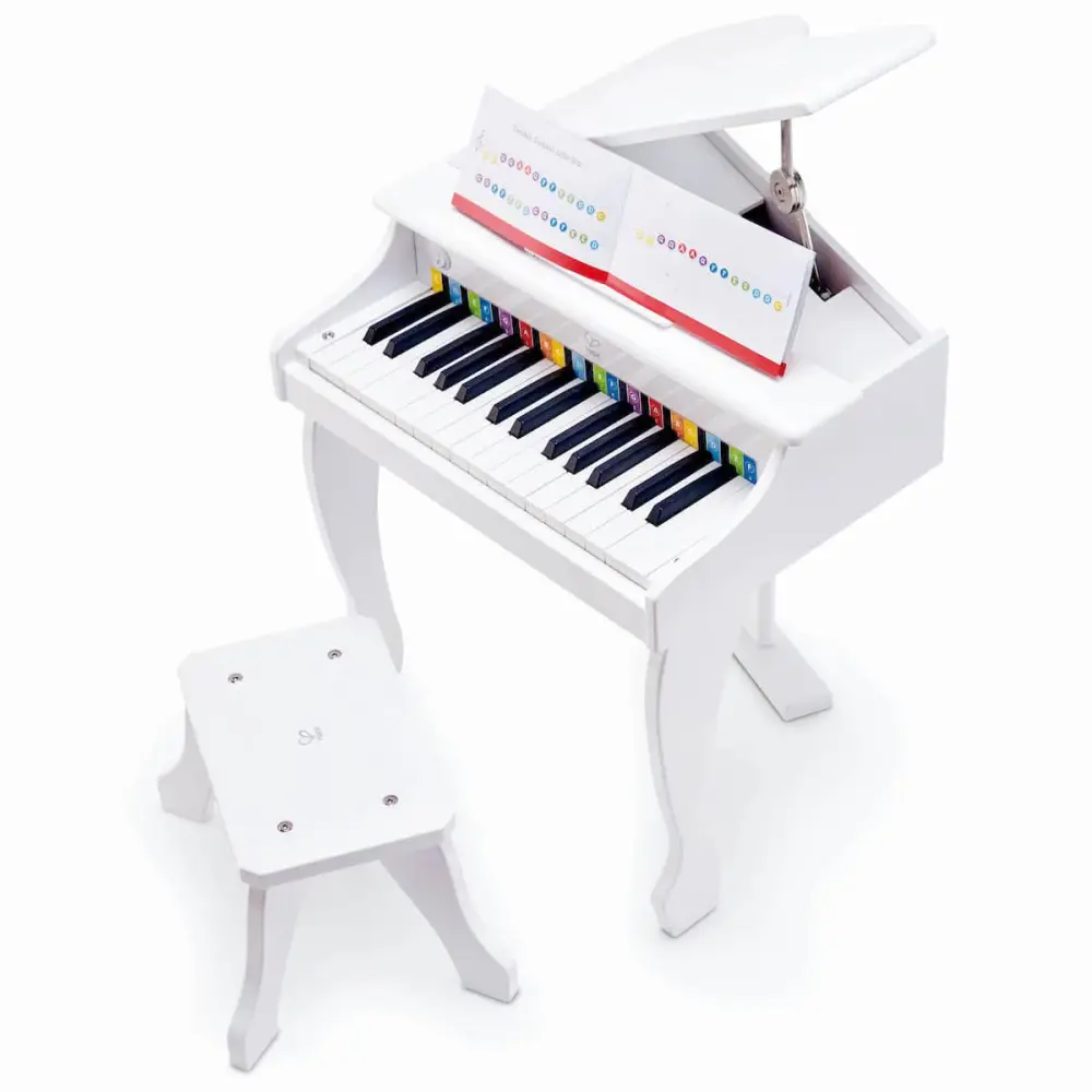 Acero Inoxidable Piano Deluxe Grand Piano Hape Nieve