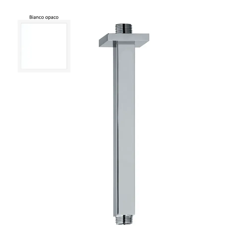 Braccio doccia soffitto 22x22mm lunghezza 100mm bianco opaco