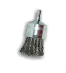 GRATA CONICA TRENZADA Ø75MM CON VASTAGO 6MM