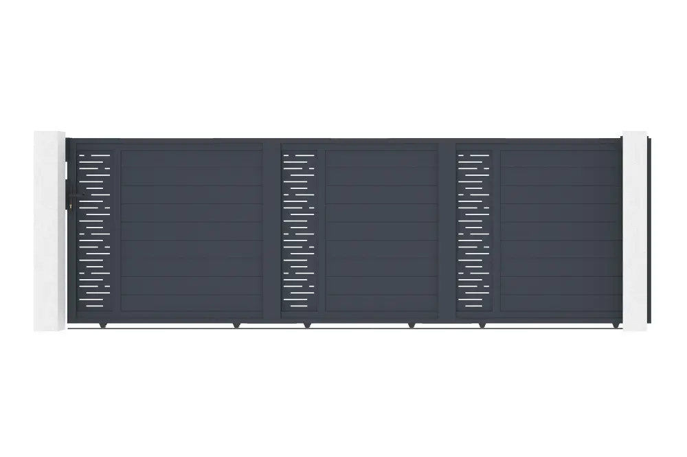 Puerta corredera 5m arlberg h.160 aluminio gris (Juego Completo)