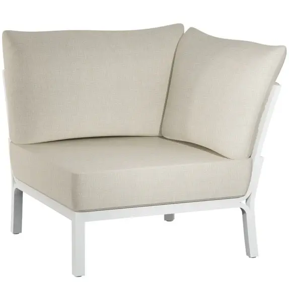 Certificado CE Módulo esquinero Anmore aluminio blanco textil greige