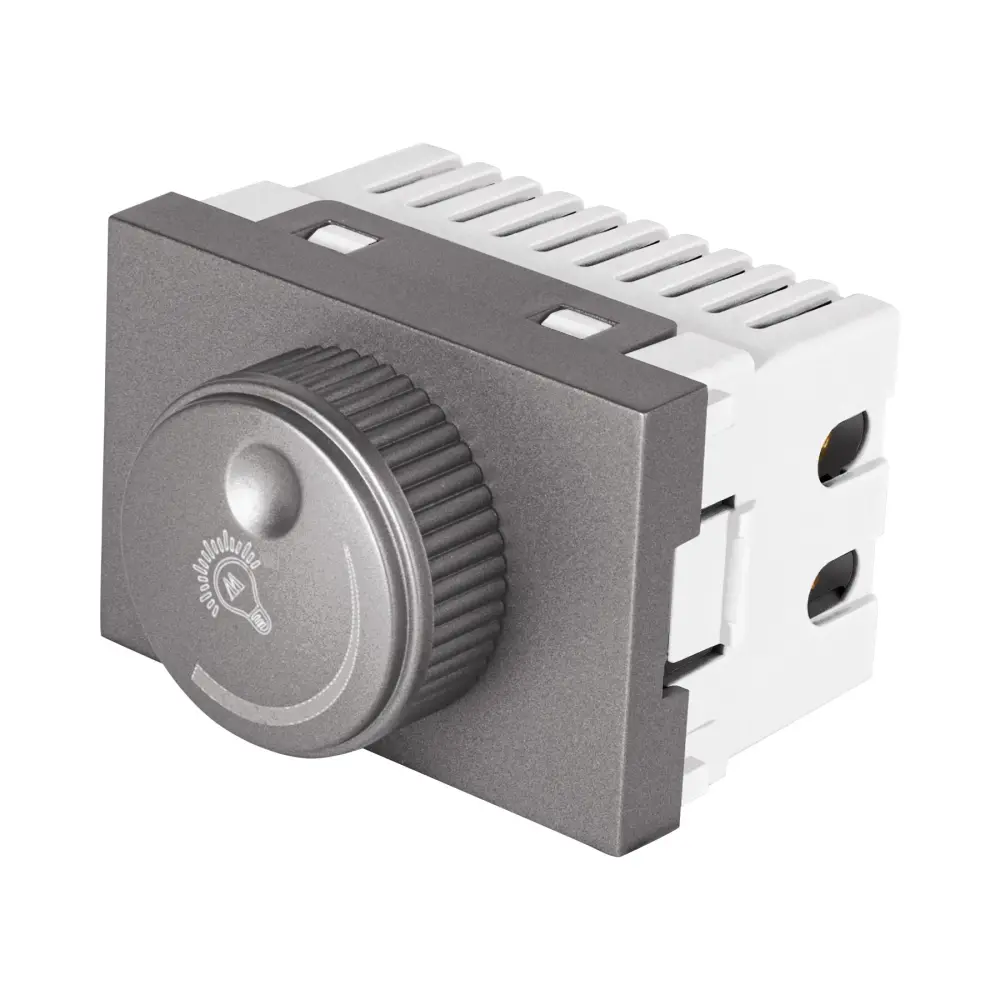 Dimmer giratorio acero inox de 1.5 módulos, línea Lisboa | Conexión WiFi |