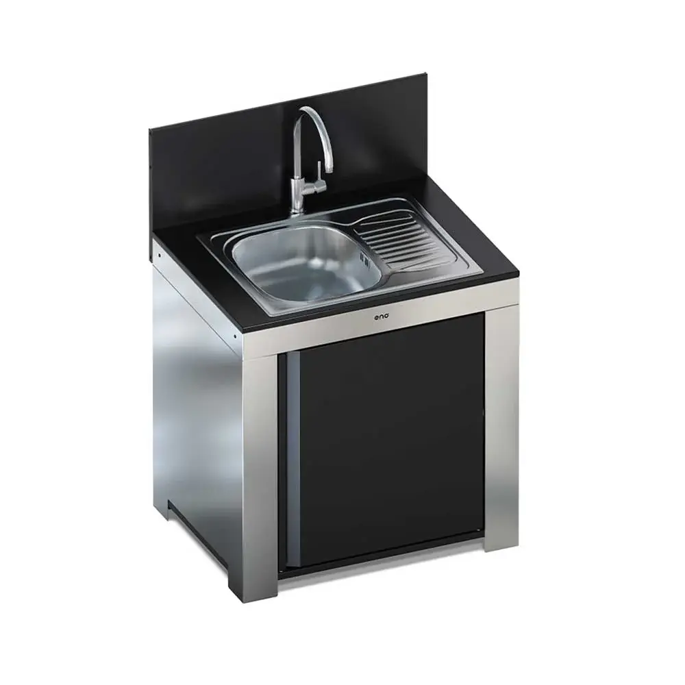 Module Évier Rectangulaire 80 cm Noir Inox - ENO con Aplicación Móvil