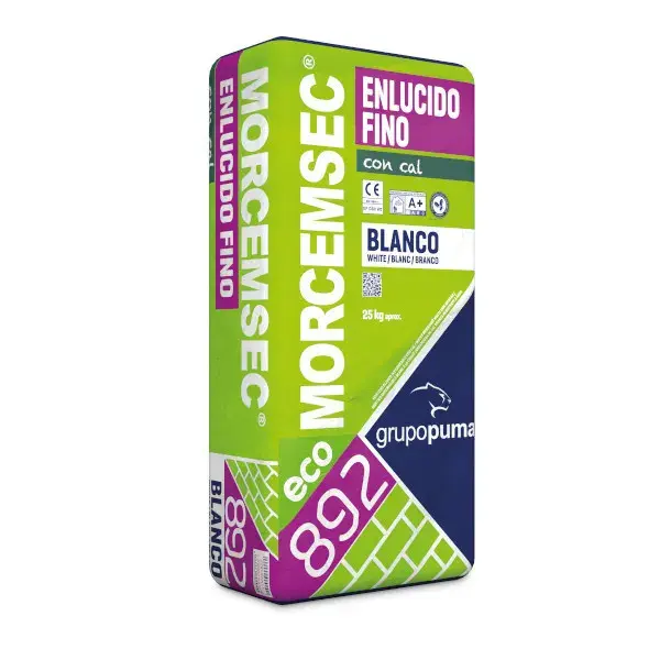 Mortero para enlucidos morcemsec fino con cal 25 kg puma
