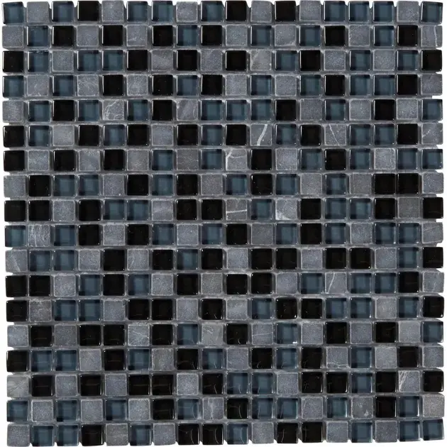 Mosaico Barya negro azul 30x30 cm colours