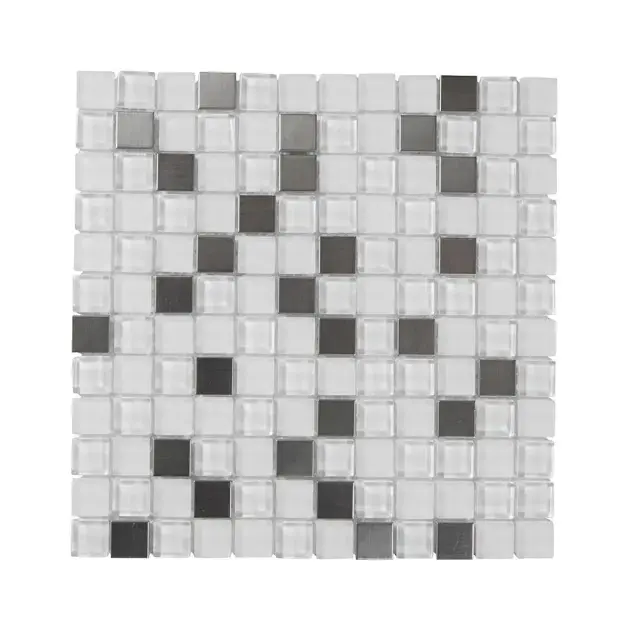Mosaico Prate gris blanco 32x32 cm colours