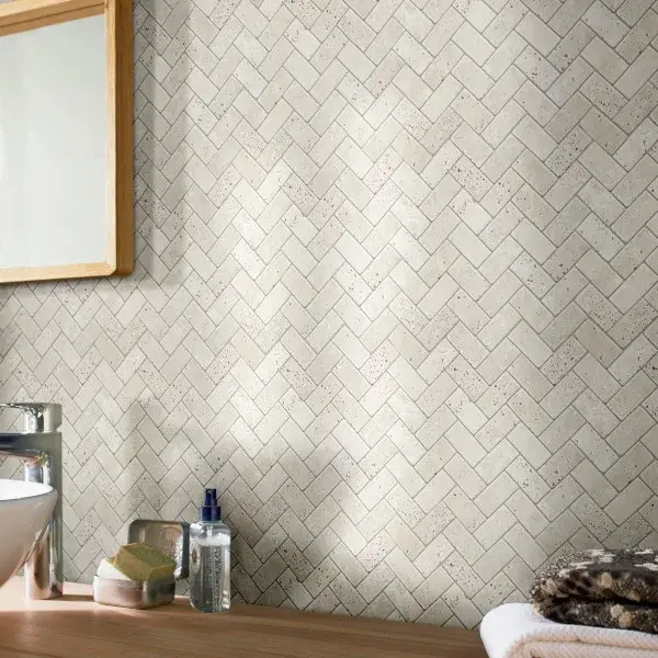 Malla Tumbled travertino espiga 28,5x31 cm goodhome