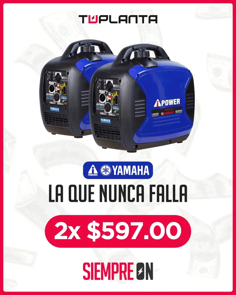 -iPower SC2000i Generador 𝐈𝐧𝐯𝐞𝐫𝐭𝐞𝐫 con motor 𝐘𝐀𝐌𝐀𝐇𝐀 | SUPER SILENCIOSA ÉBANO FR...