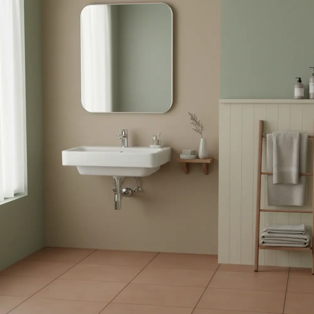 Lavabo Sospeso adecuado Standard i.life B 45X37,5 con foro rubinetto e troppopieno