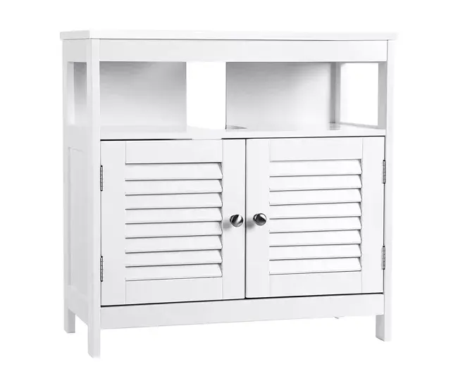 Mueble bajo lavabo blanco 2 puertas 1 nicho L60cm