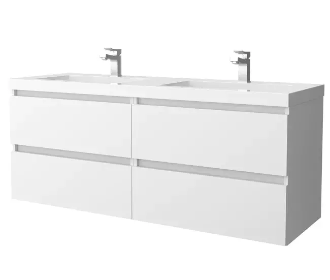 Mueble de baño Bequia 140 cm Blanco Mate | Lavabo de porcelana | Salgar