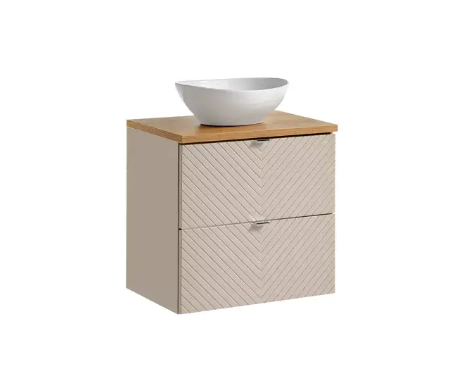 Organizador de Lavabo Mueble lavabo individual 60cm Manoa Cachemira y madera