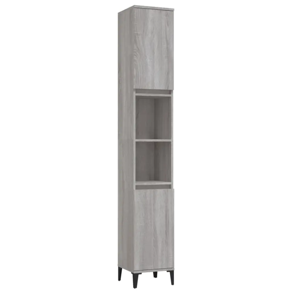 vidaXL armario de baño madera contrachapada gris sonoma 30x30x190 cm